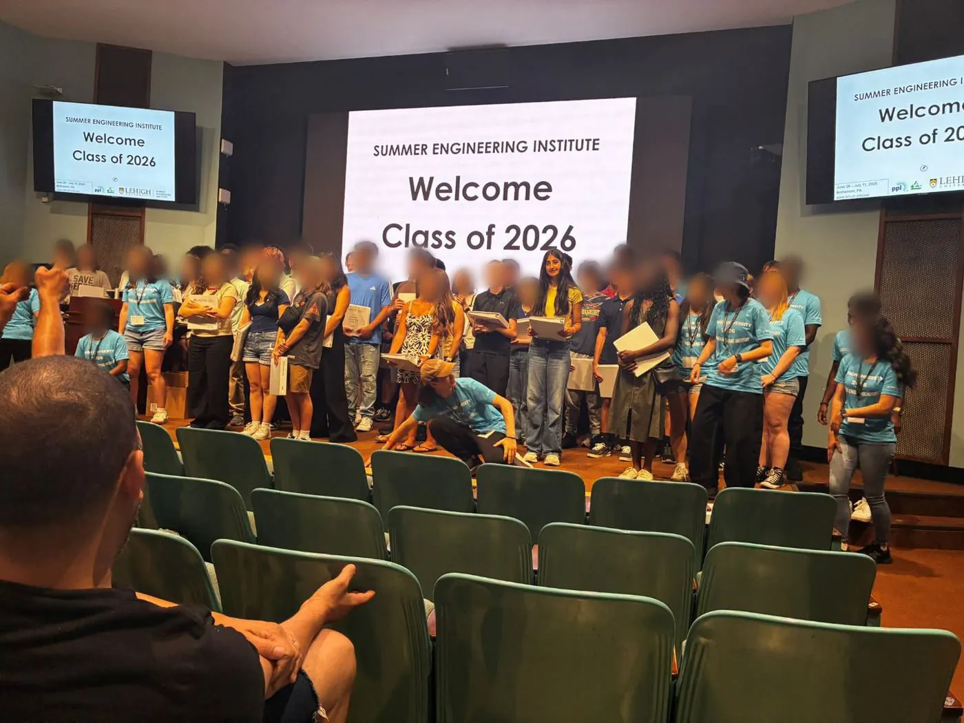 Summer Engineering Institute Class of 2026 on stage at Lehigh University